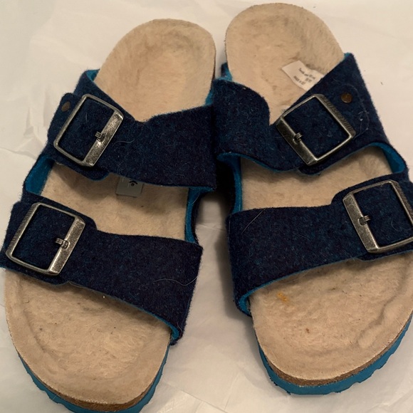 Birkenstock Arizona Two-Strap Sandals in Dark Blue with Teal Trim - Picture 6 of 6